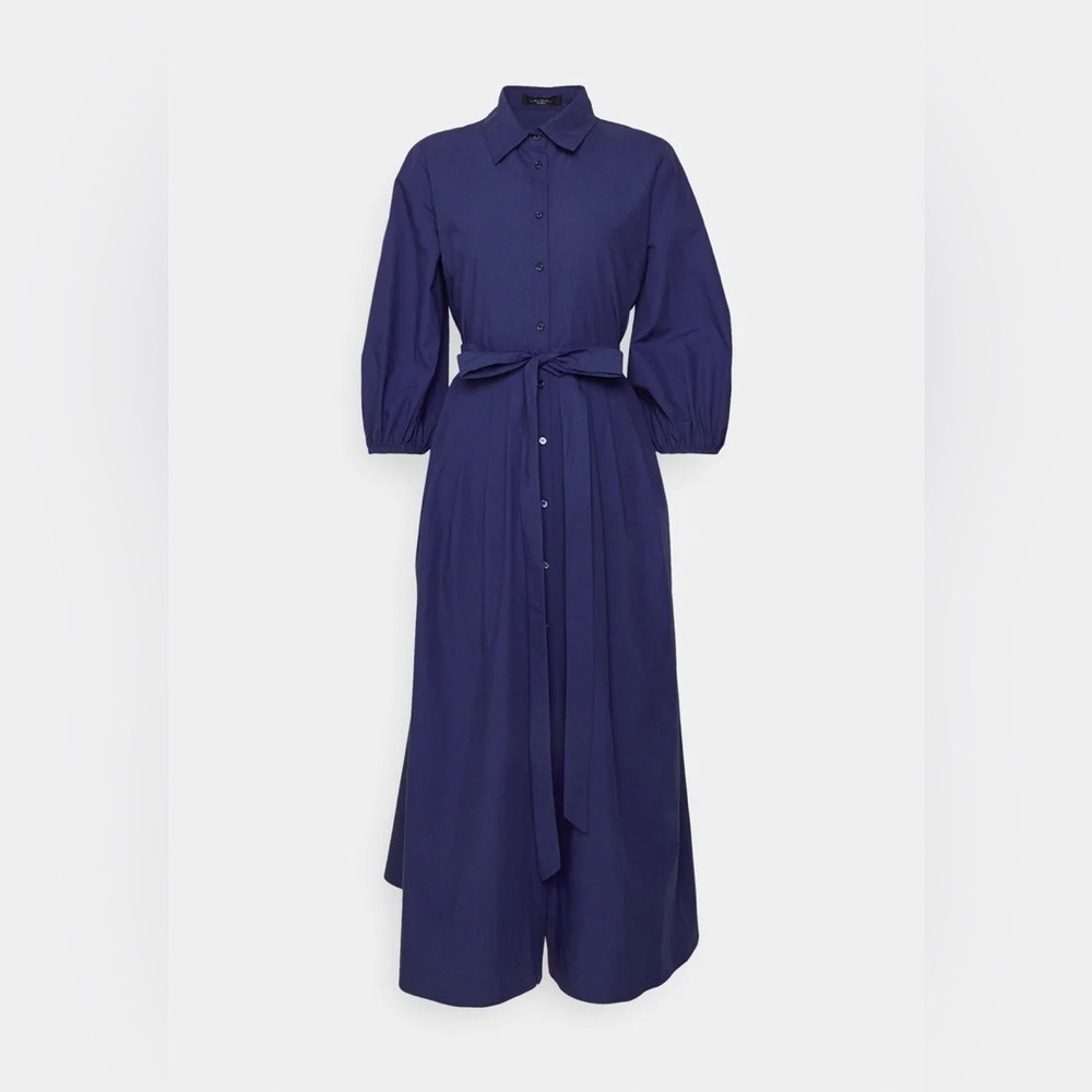 MaxMara Dusty Blue Shirt Dress Sz 6 NWOT